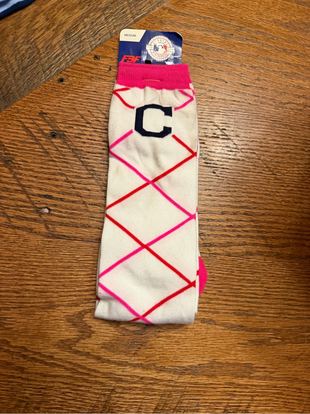 Cleveland Indians MLB Women’s Argyle Socks Size Medium FBF NWT.